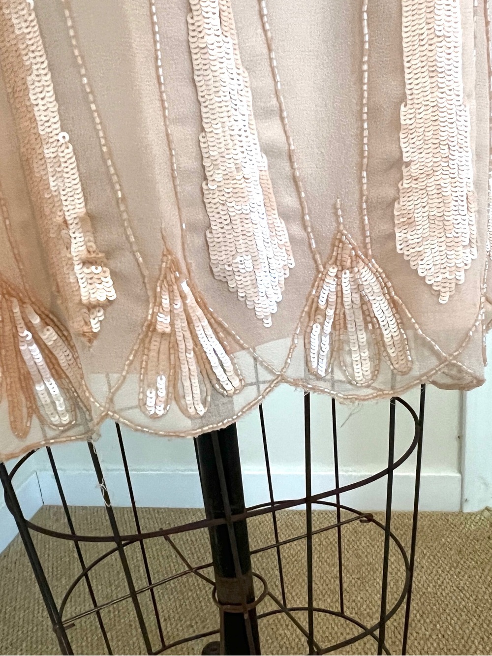 Maya Blush-Beige Sequin Embellished Mini Dress - Picture 8 of 8